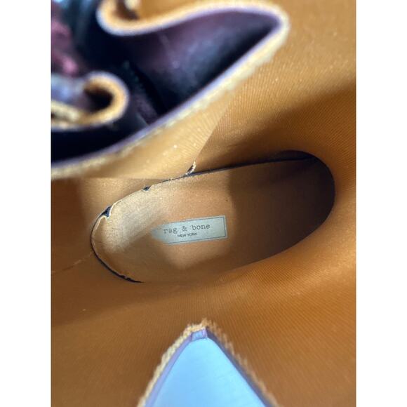 Rag and Bone Moto Rain Boots Women's Black Maroon Waterproof Size 37 US 7 - Picture 6 of 6